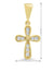 10k Yellow Gold Religious Italian Rounded Cross With Cubic Zirconia