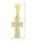 10K Yellow Gold Cross Religious Pendant with Cubic Zirconia Accents