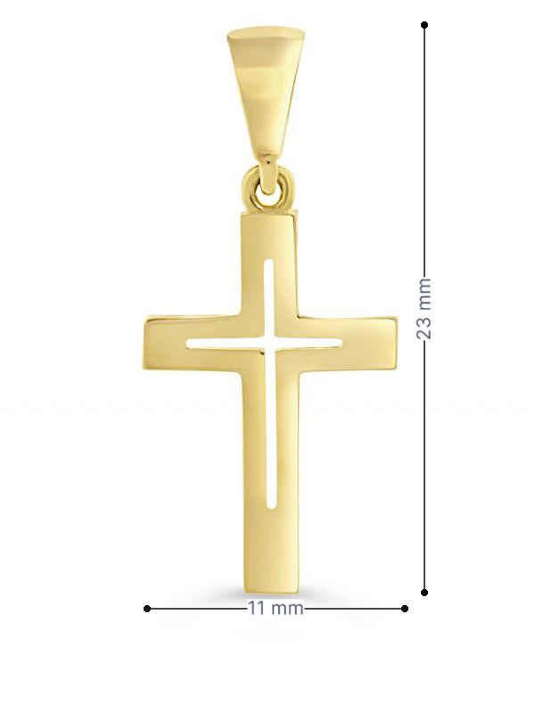 10 Karat Yellow Gold Flat Italian Cross Pendant