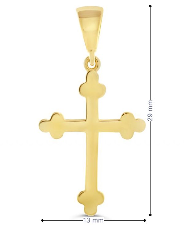 10 Karat Yellow Gold Religious Orthodox Cross Pendant