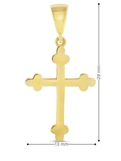 10 Karat Yellow Gold Religious Orthodox Cross Pendant
