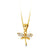 10K Yellow Gold CZ Dragon fly Charm Pendant with Chain