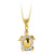 10K Yellow Gold Turtle CZ Charm Pendant with Chain