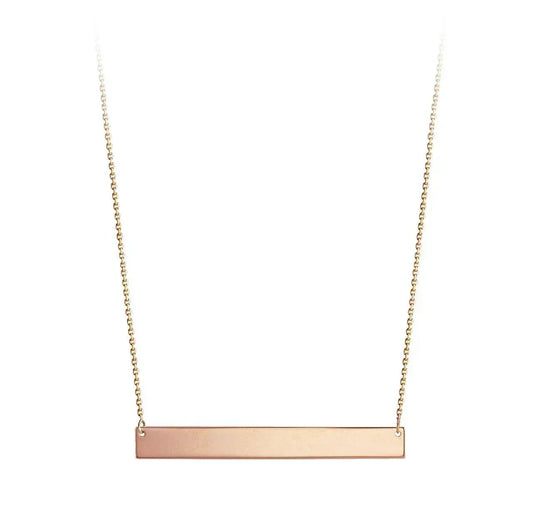 10K Rose Gold Horizontal Bar Necklace