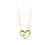 10K Yellow Gold Diamond Heart Necklace with Chain
