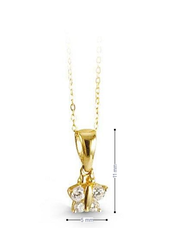 10k Yellow Gold Butterfly Shape White CZ Baby Pendant