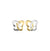 10K Yellow and White Gold Butterfly Stud Earrings
