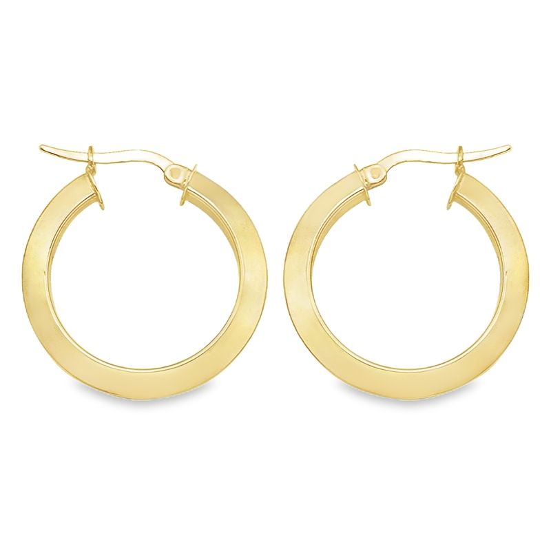 Knife Edge Hoop Earrings in 14K Yellow Gold