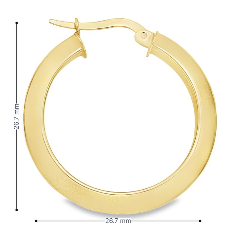 Knife Edge Hoop Earrings in 14K Yellow Gold