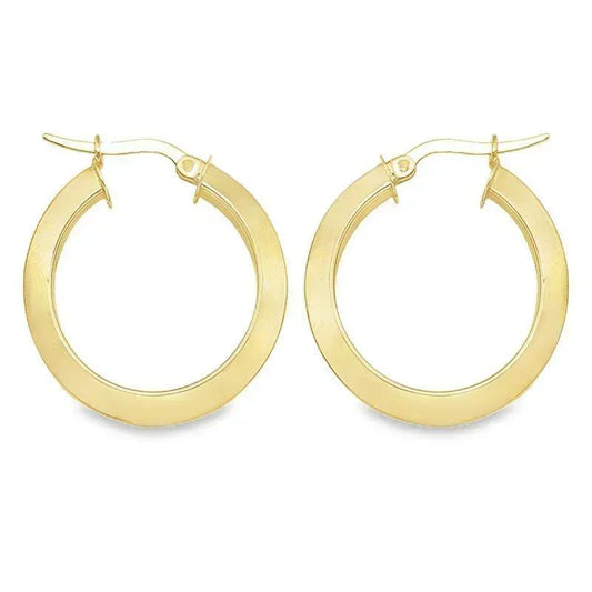14K Yellow Gold Knife Edge Hoop Earrings