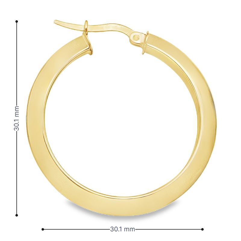 14K Yellow Gold Knife Edge Hoop Earrings