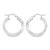 14K White Solid Gold Knife Edge Hoop Earrings