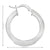 14K White Solid Gold Knife Edge Hoop Earrings