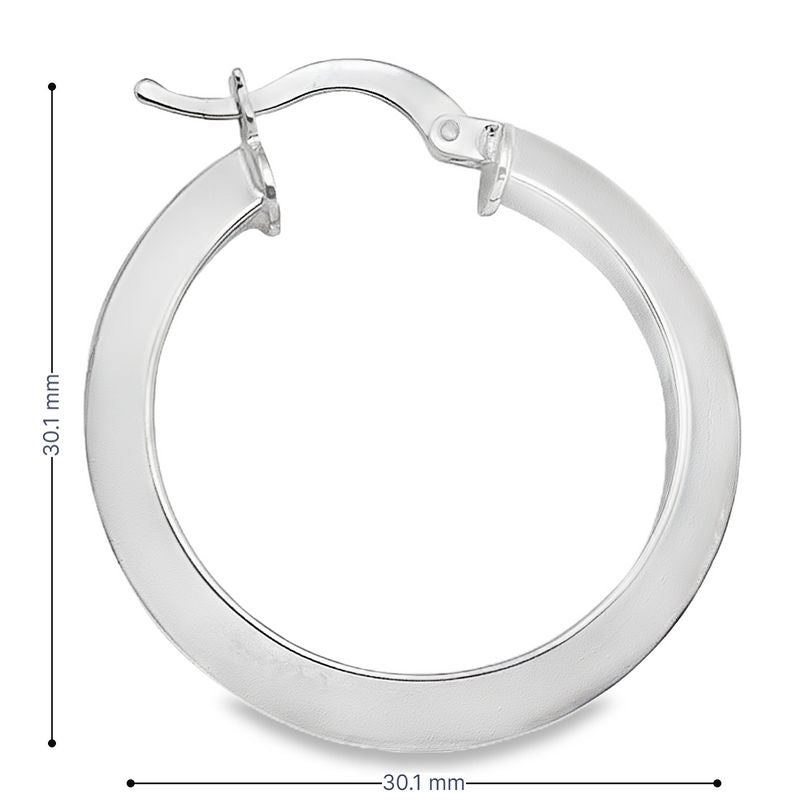 Knife Edge Hoop Earrings in 14K White Gold