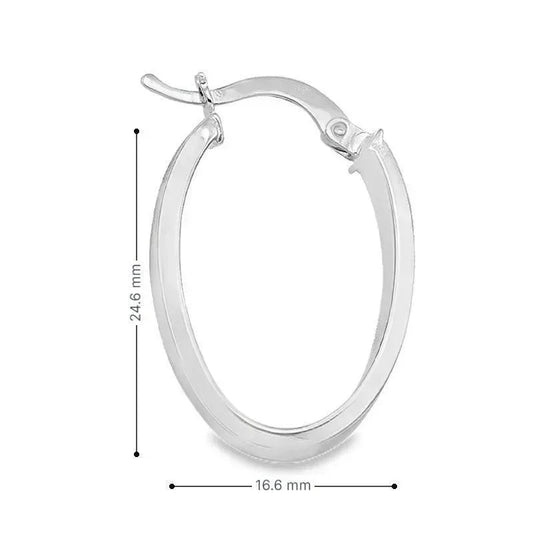 10K, 14K White Gold 4.7 MM Oval Hoop Earrings