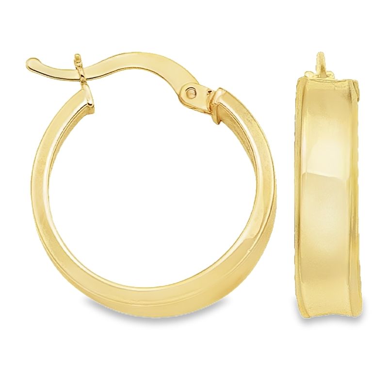 10k and 14k Yellow Gold 4.7mm Tube Round Hoop Earrings