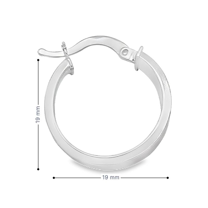 10k and 14k White Gold 4.7mm Tube Round Hoop Earrings