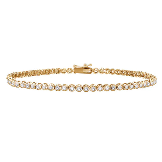 10K Yellow Gold 1.00TDW Diamond Tennis Bracelet