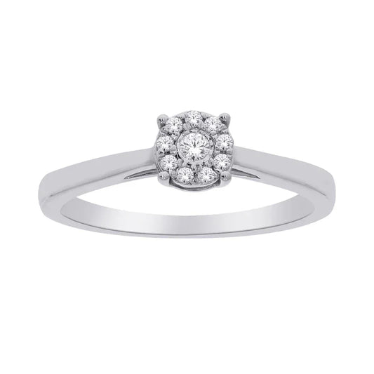 10 Karat White Gold 0.10 TDW Diamond Promise Ring
