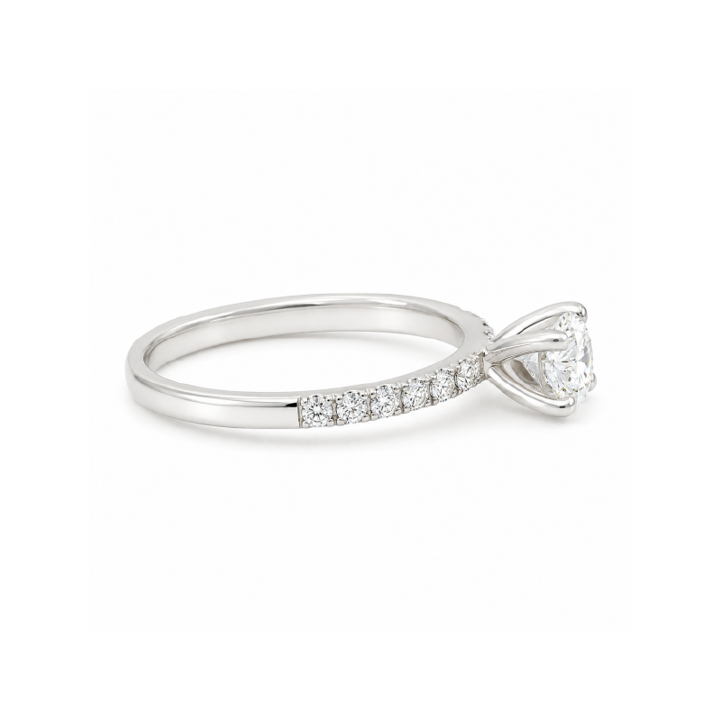 1.00TDW Diamond Engagement Ring in 14K White Gold 