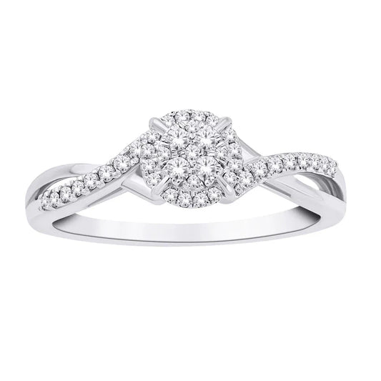 10K White Gold 0.25TDW Diamond Ring