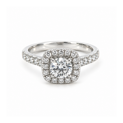 1.30TDW 14K White Gold Diamond Engagement Ring