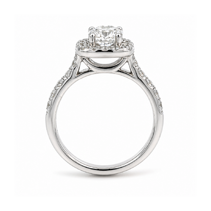 1.30TDW 14K White Gold Diamond Engagement Ring
