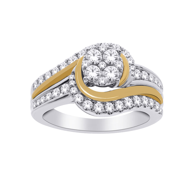 1.00TDW Diamond Enagagement Ring in 10K White Gold