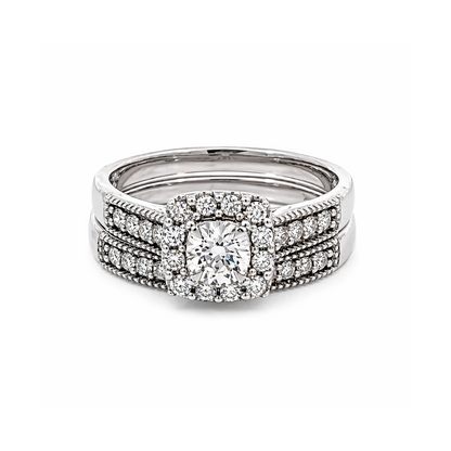 10K White Gold 0.50TDW Diamond Ring Wedding Set