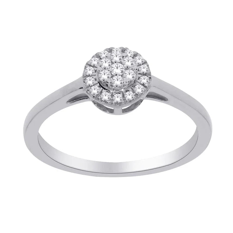 10K White Gold 0.15TDW Diamond Ring