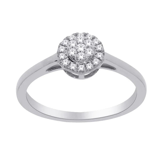10K White Gold 0.15TDW Diamond Ring