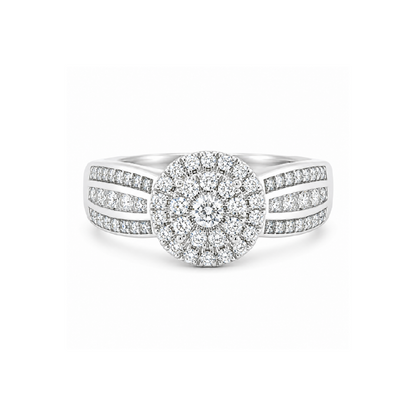 0.50 TDW 10K White Gold Diamond Engagement Ring