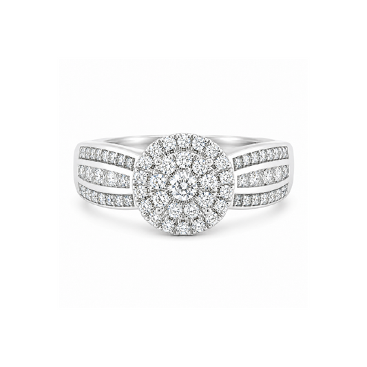 0.50 TDW 10K White Gold Diamond Engagement Ring