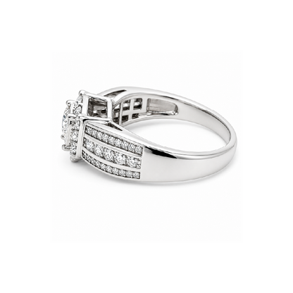 0.50 TDW 10K White Gold Diamond Engagement Ring