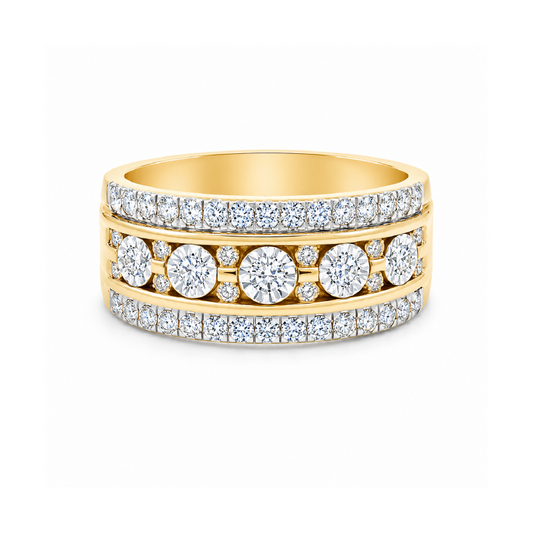 10K Yellow Gold 0.50TDW Diamond Wedding Band