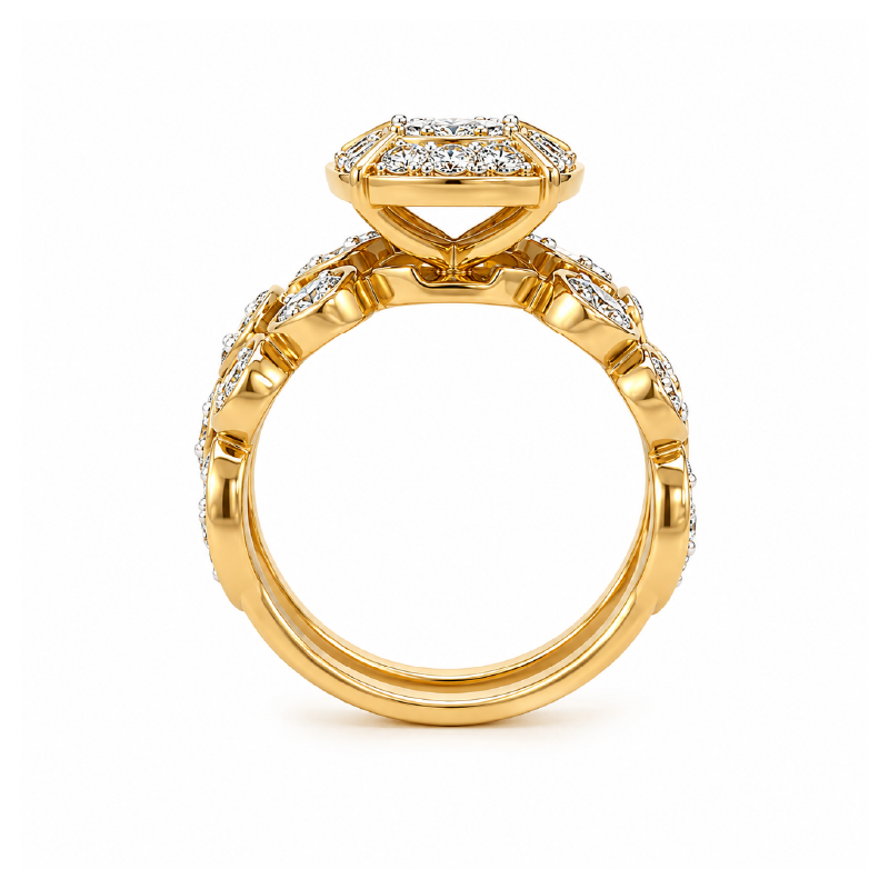 1.00TDW 10K Yellow Gold Diamond Wedding Set