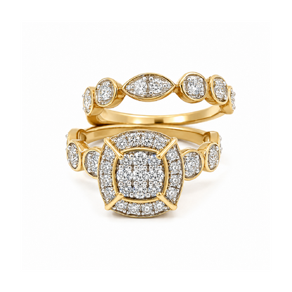 0.50TDW 10K Yellow Gold Diamond Wedding Set