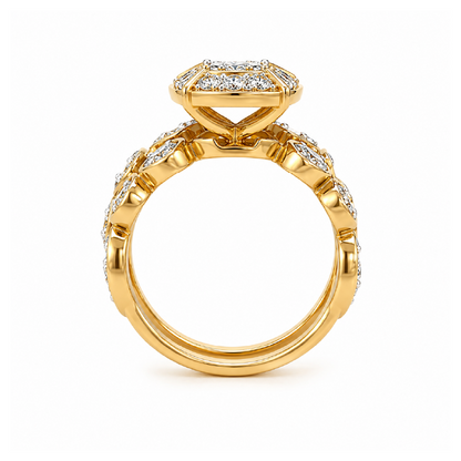 0.50TDW 10K Yellow Gold Diamond Wedding Set