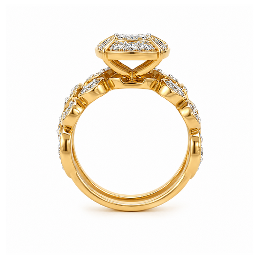 0.50TDW 10K Yellow Gold Diamond Wedding Set