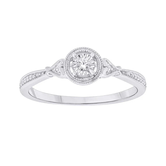 0.15 TDW Diamond Promise Ring in 10K White Gold 