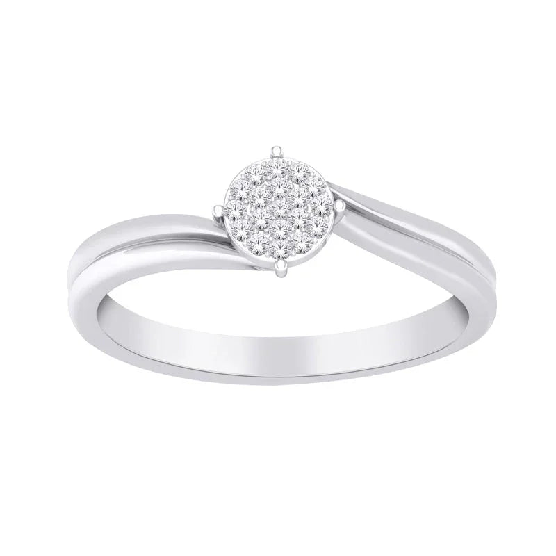 14K White Gold 0.05TDW Diamond Ring