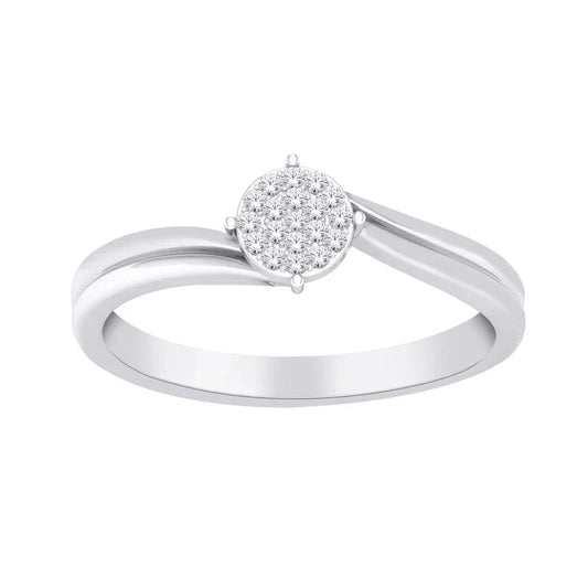 14K White Gold 0.05TDW Diamond Ring