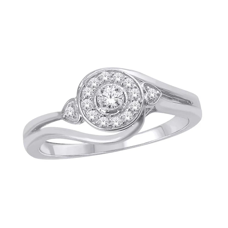 10K White Gold 0.15TDW Diamond Engagement Ring