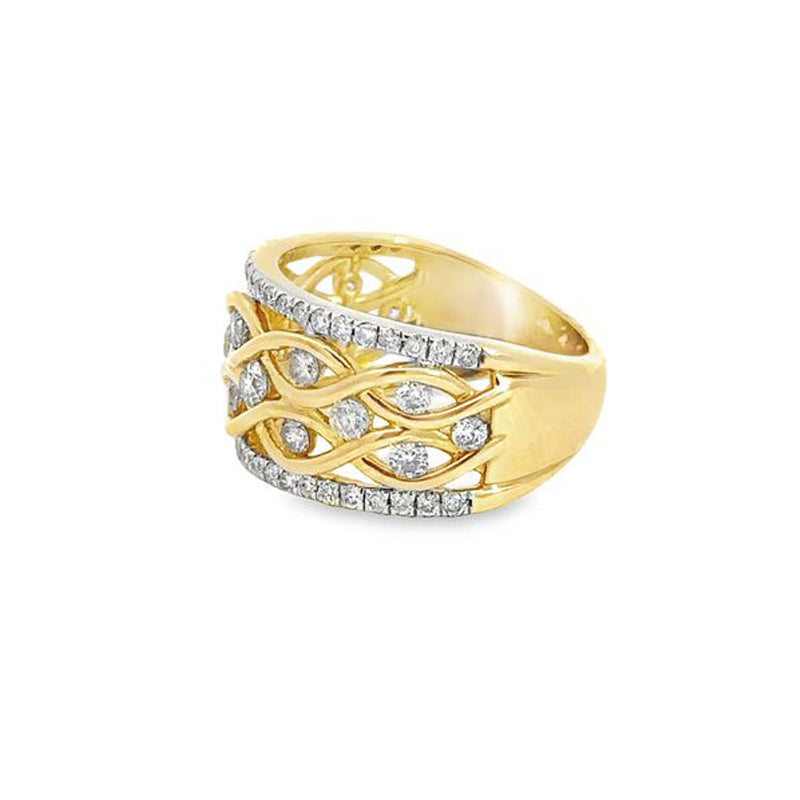 10K Yellow Gold 1.00TDW Diamond Band