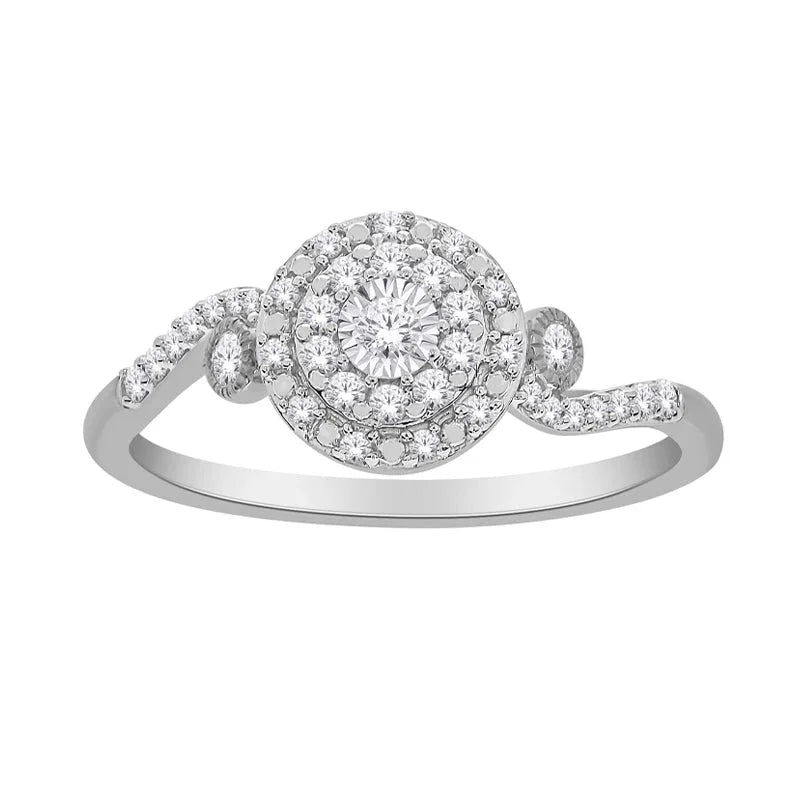 10K White Gold 0.25TDW Diamond Promise Ring