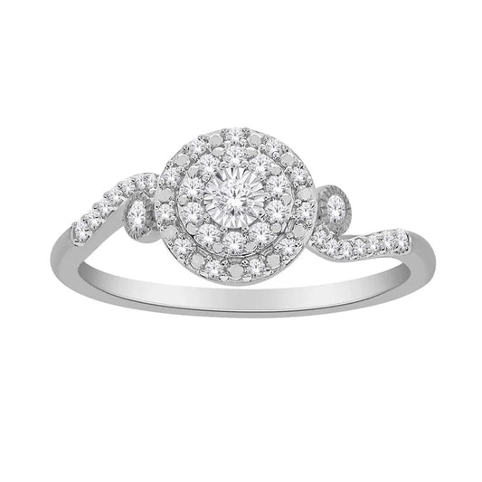 10K White Gold 0.25TDW Diamond Promise Ring