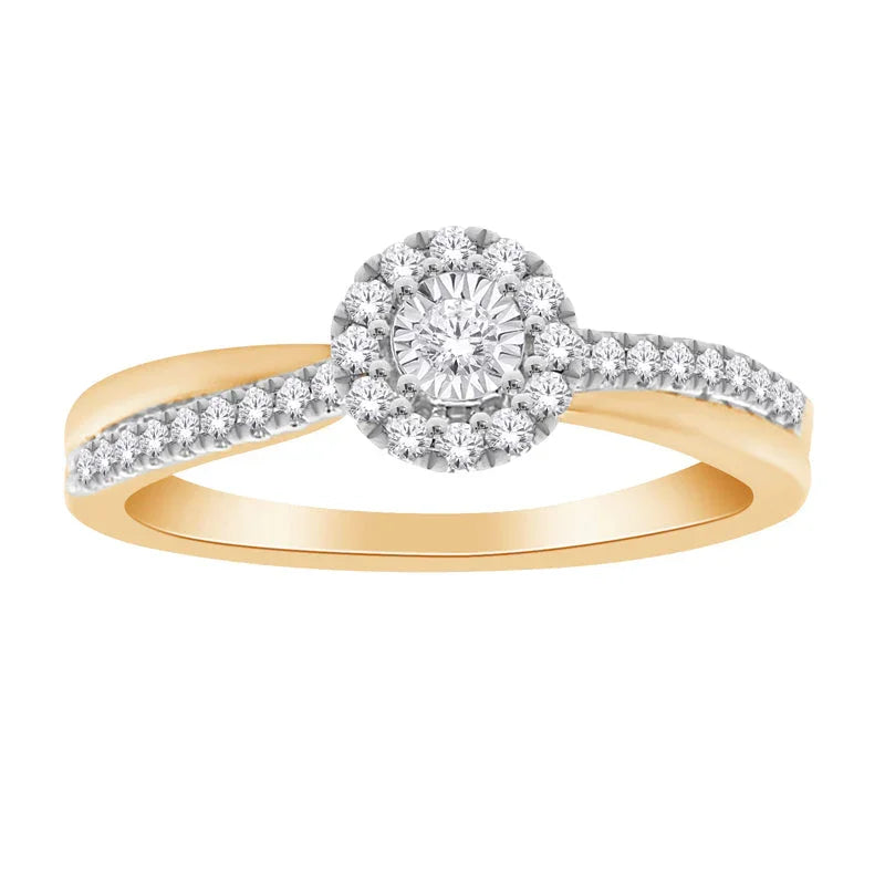 10K Yellow Gold Diamond Promise Ring with 0.15 TDW