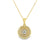 14k Yellow Gold 1.00TDW Diamond Round Floral Style Earring and Pendant Set With Chain