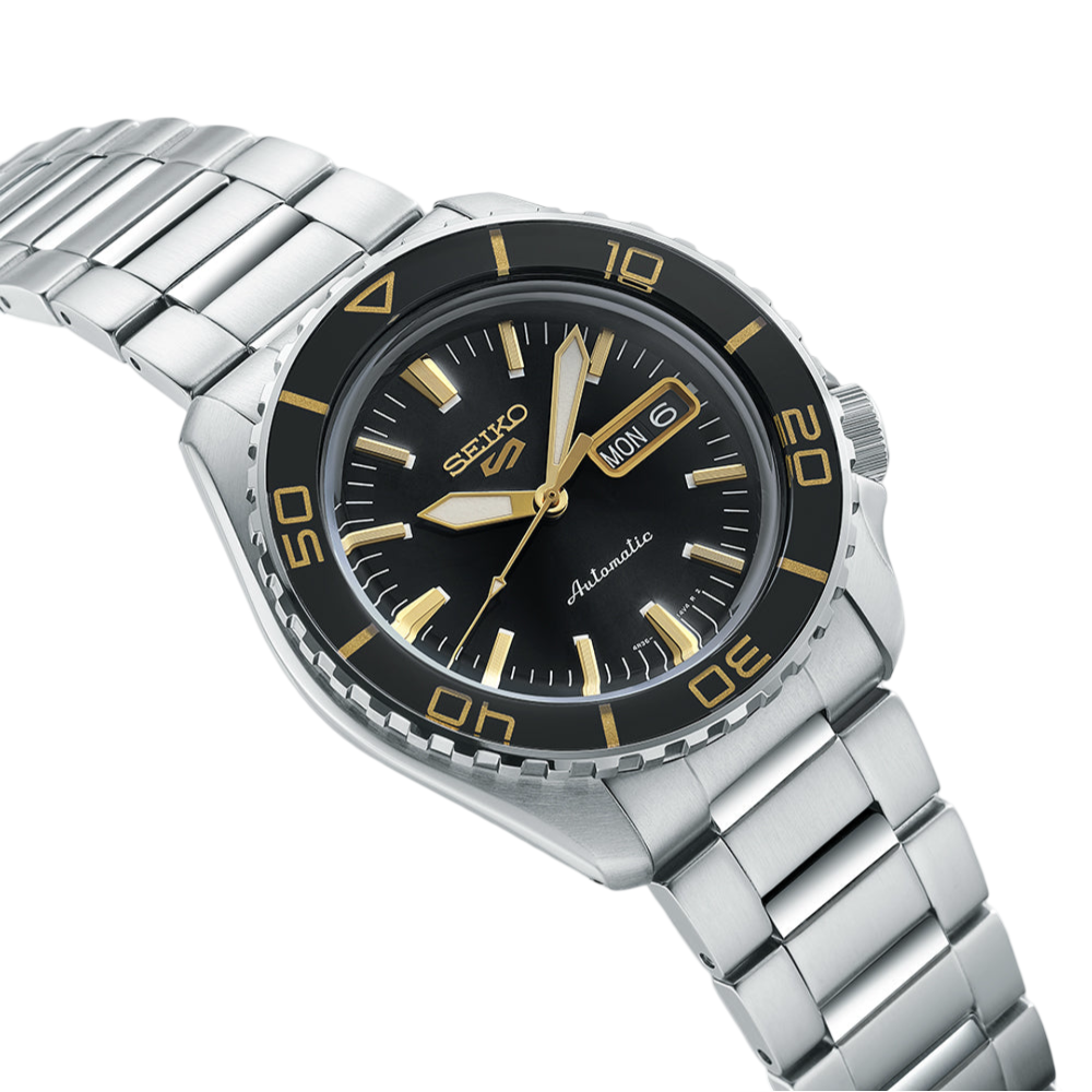 Seiko 5 sports black gold deals