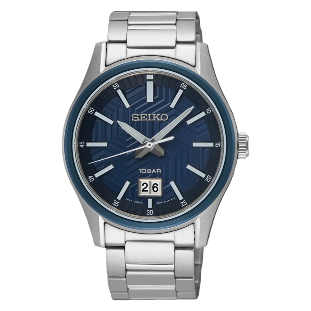 Seiko Quartz Daywear Blue Dial Mens Watch SUR559